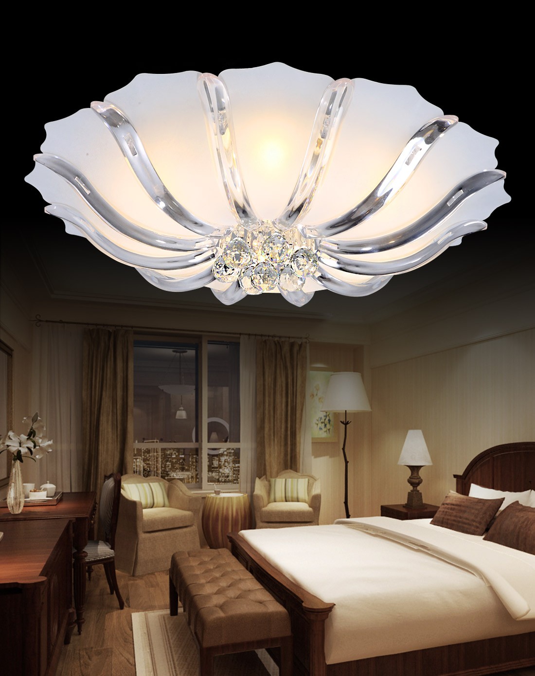 莲花客厅水晶灯直径68cmlk145