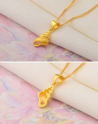 足金海螺吊坠计价不含链约131g