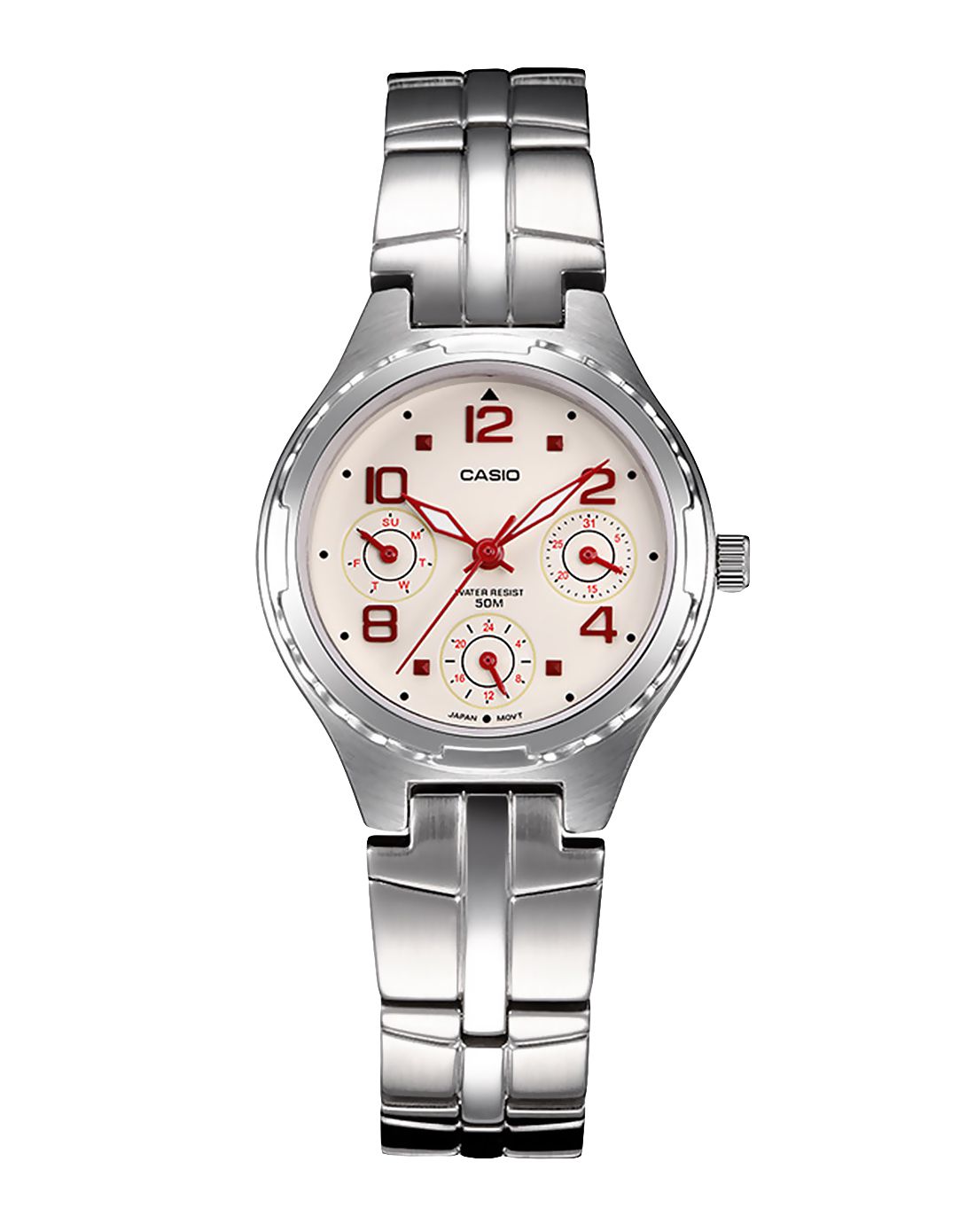 卡西欧casio 经典简约时尚白色小表盘女表