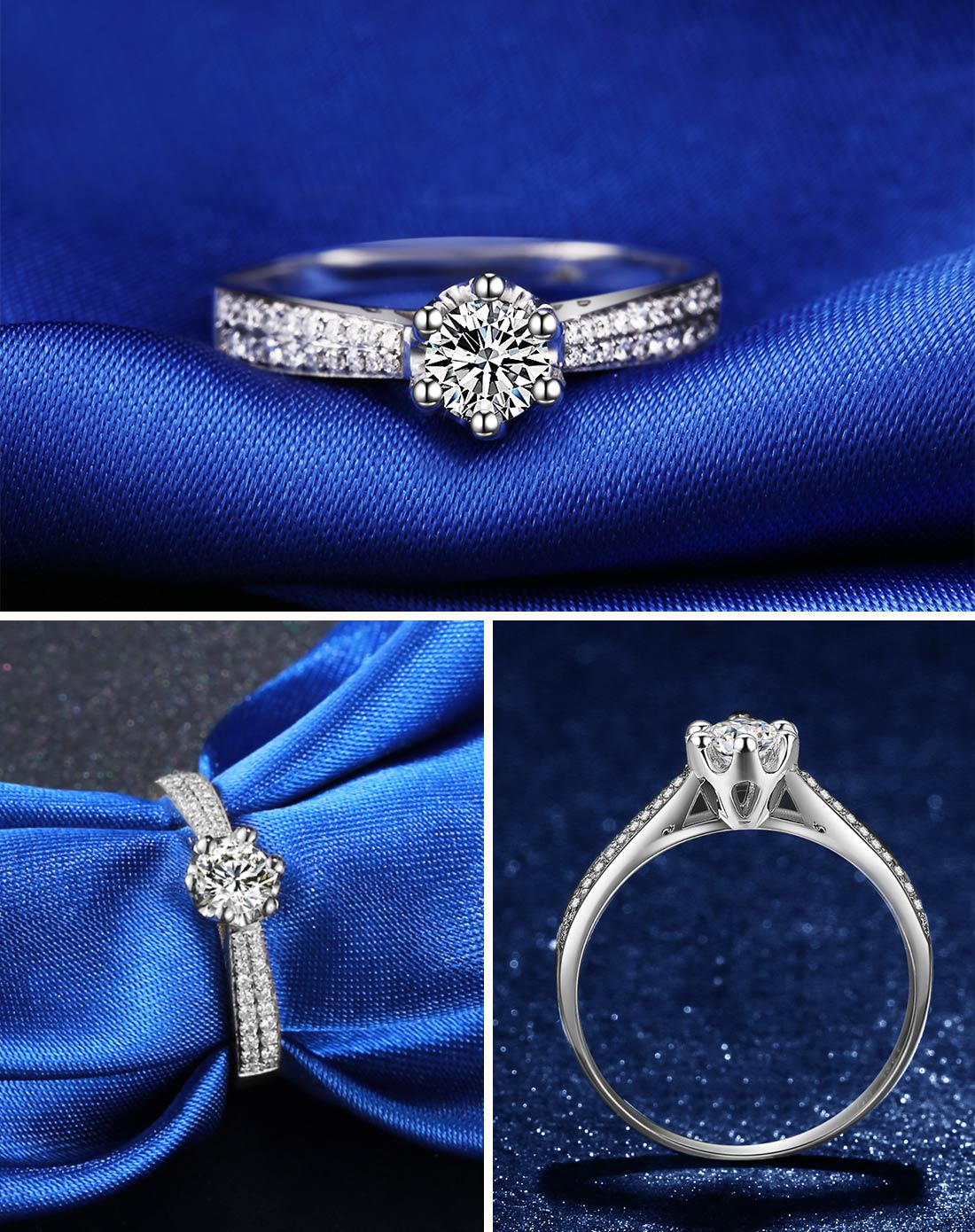 钻宝源珠宝专场钻宝源18k白金60分群镶钻石女戒jdr50035_唯品会