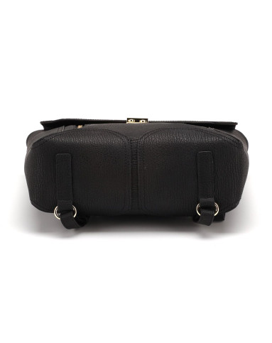 菲伯丽尔fbl 女式黑色牛剖层革双肩包