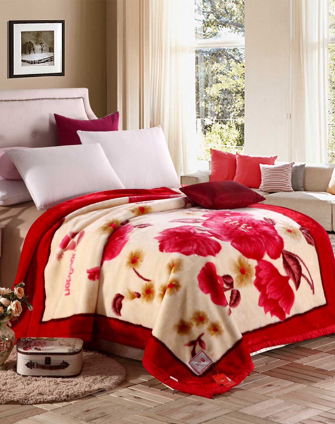 75*2.2m亚克力毛毯花开半夏