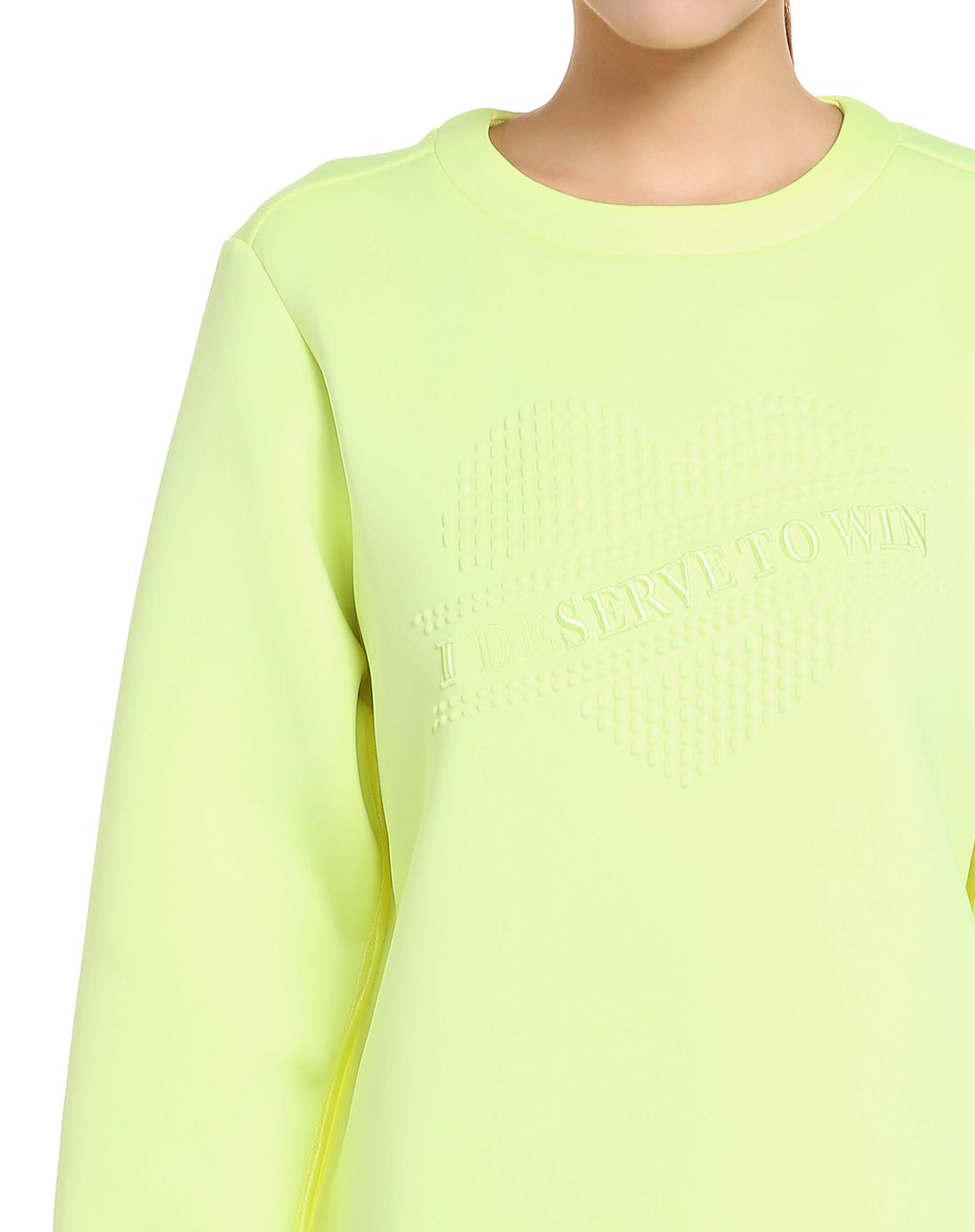 休闲保暖 女款荧光浅黄套头无帽卫衣 韩式街头系列