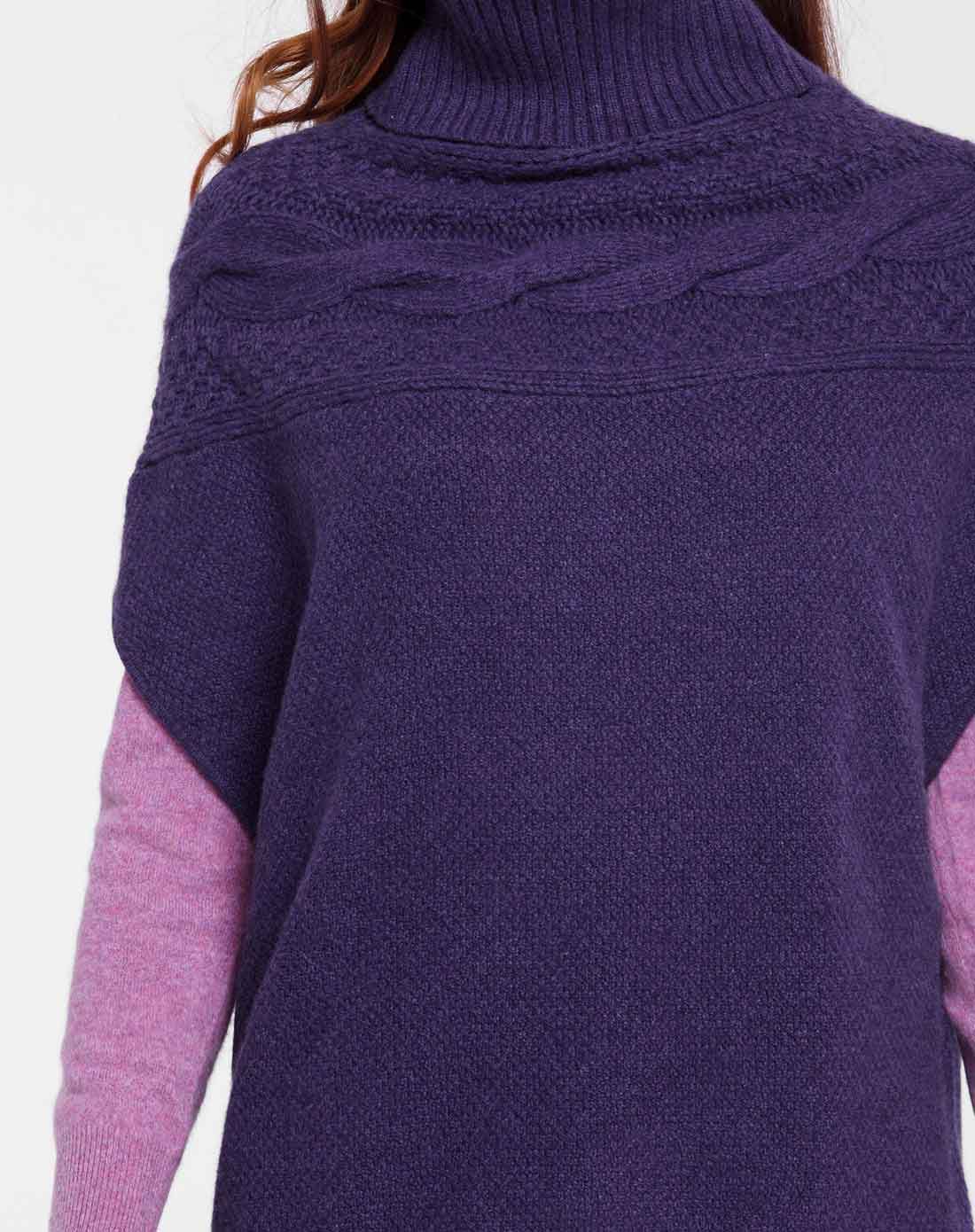 秋冬中高领优雅气质短袖女士羊绒衫