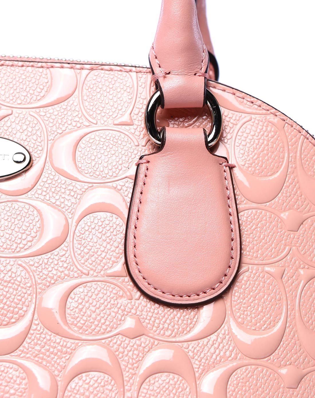 coach女士粉色压花纯皮贝壳包