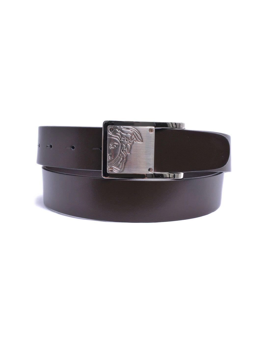 > versace collection 男性浅灰色半人面头像针扣式皮带