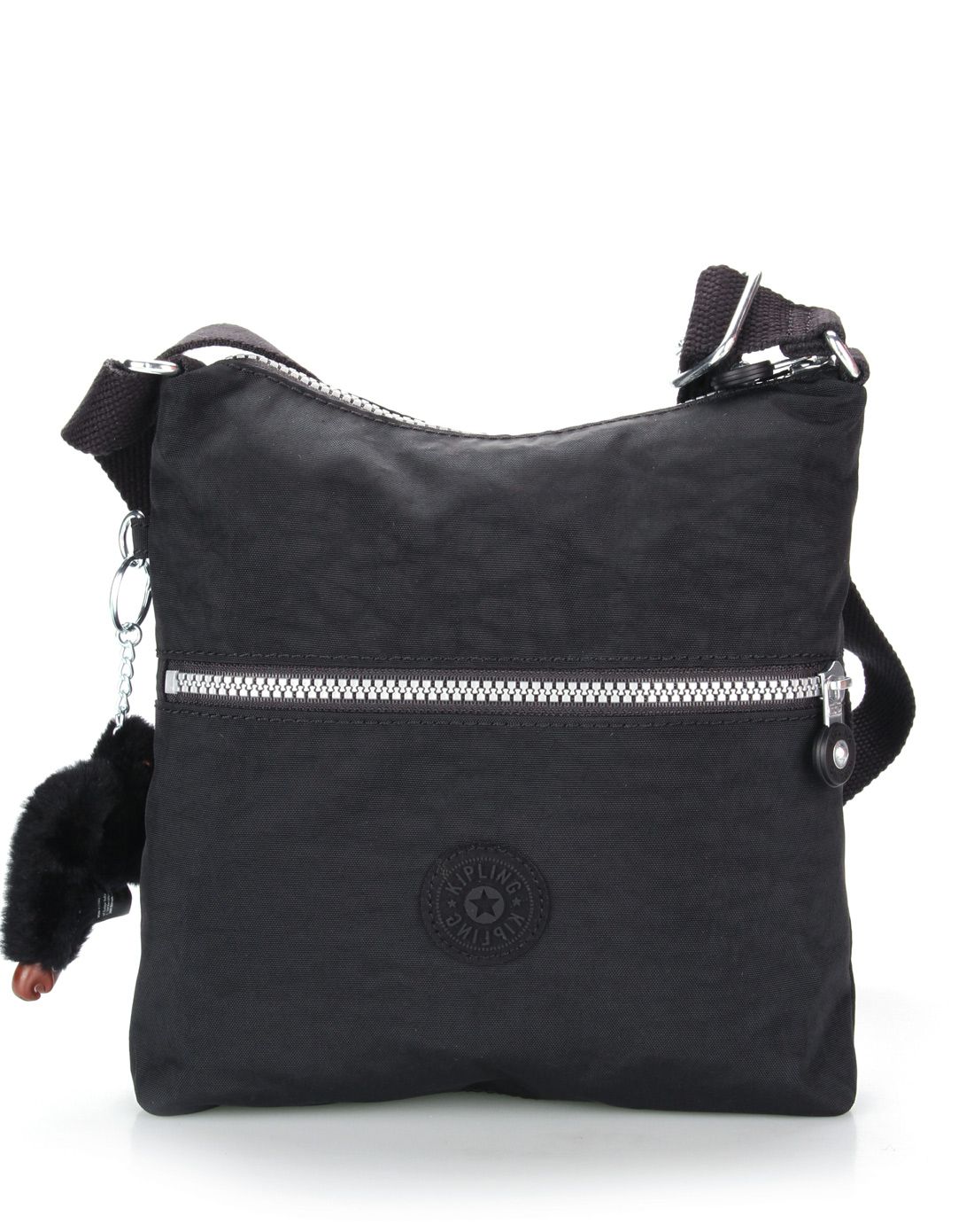 > kipling 女士黑色小号单肩斜挎休闲包
