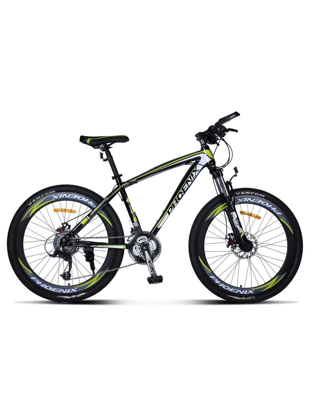 凤凰&奇扬自行车专场直发货凤凰 中性款黑绿26寸高刀破风山地车 24速