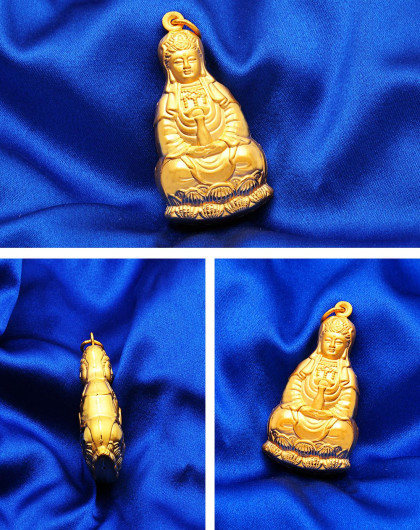 黄金双面观音吊坠(赠挂绳)