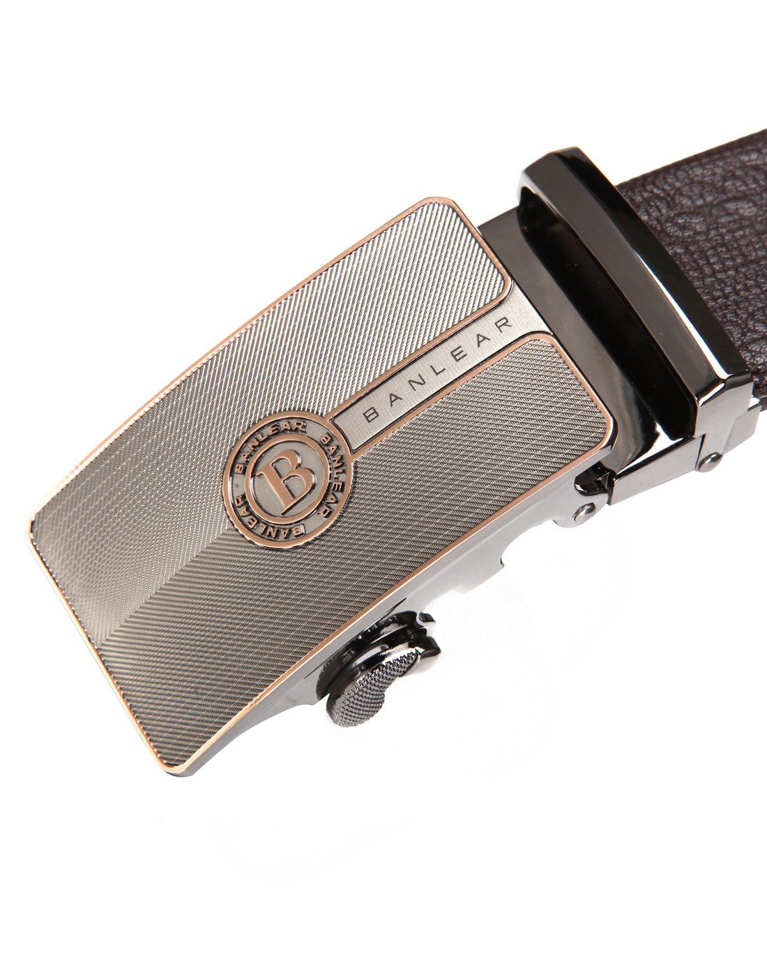 宾尼亚banlear头层牛皮男士高档啡色自动扣皮带