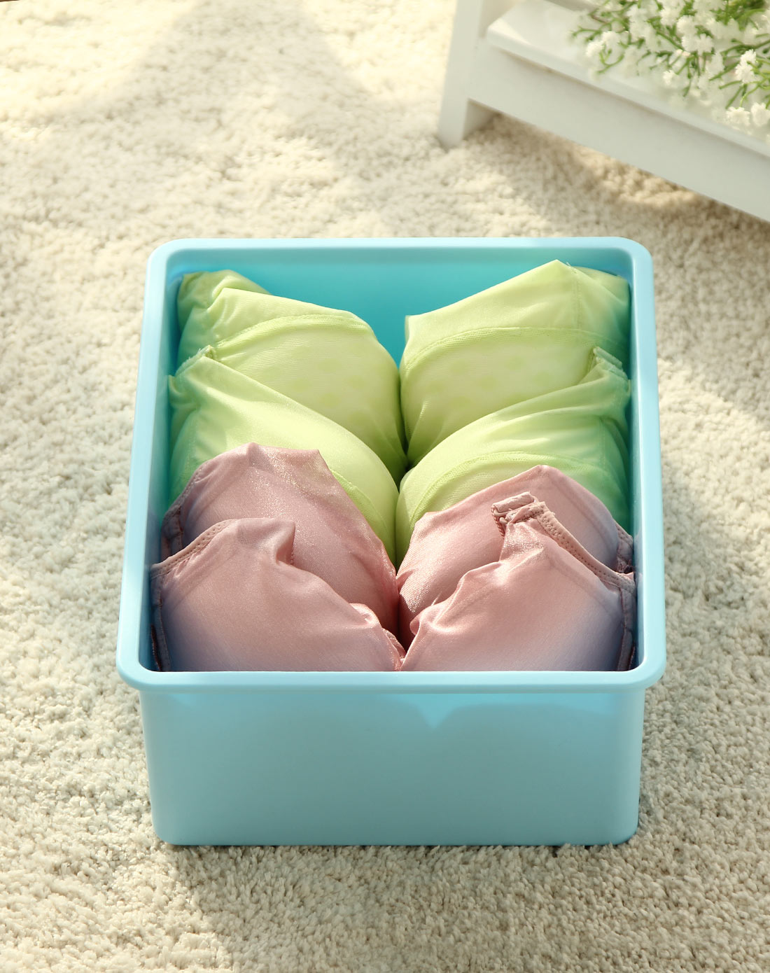 优质pp内衣收纳盒三件套 粉色