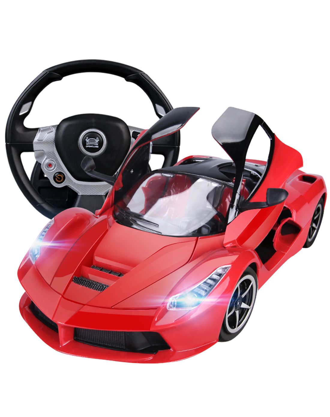 nükied 纽奇 大方向盘遥控车 红色极速漂移充电玩具跑车