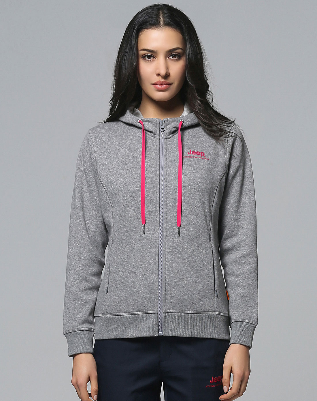 女款品牌灰色透气排汗速干卫衣