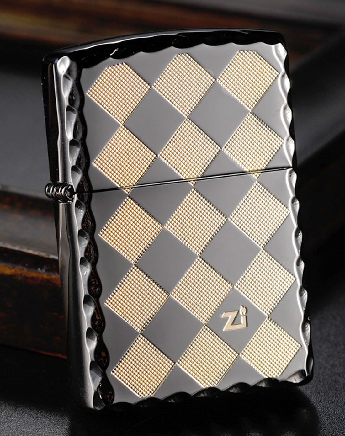 芝宝zippo打火机专场芝宝 黑冰方格4-冰面常规机zbt-1-13(block-4黑冰