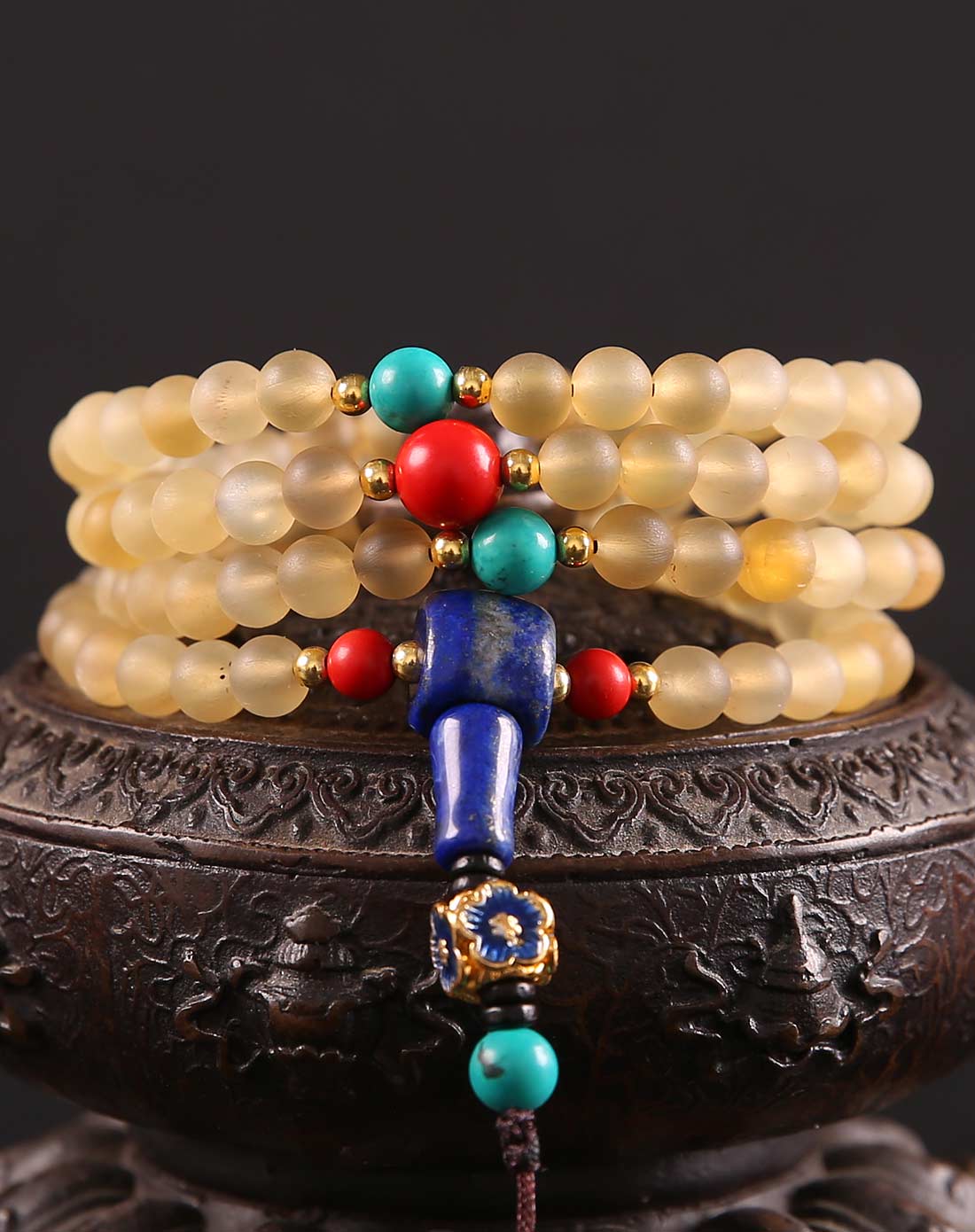 纯天然羚羊角佛珠6mm念珠手链