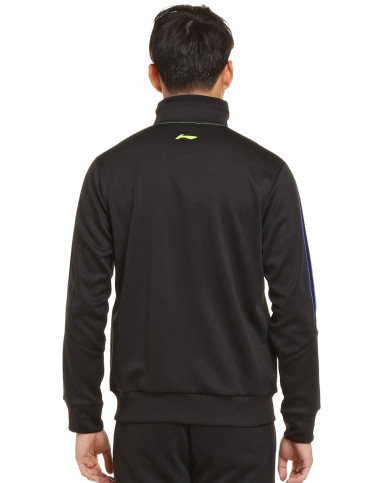 男款荧光亮绿开衫无帽卫衣 简约时尚