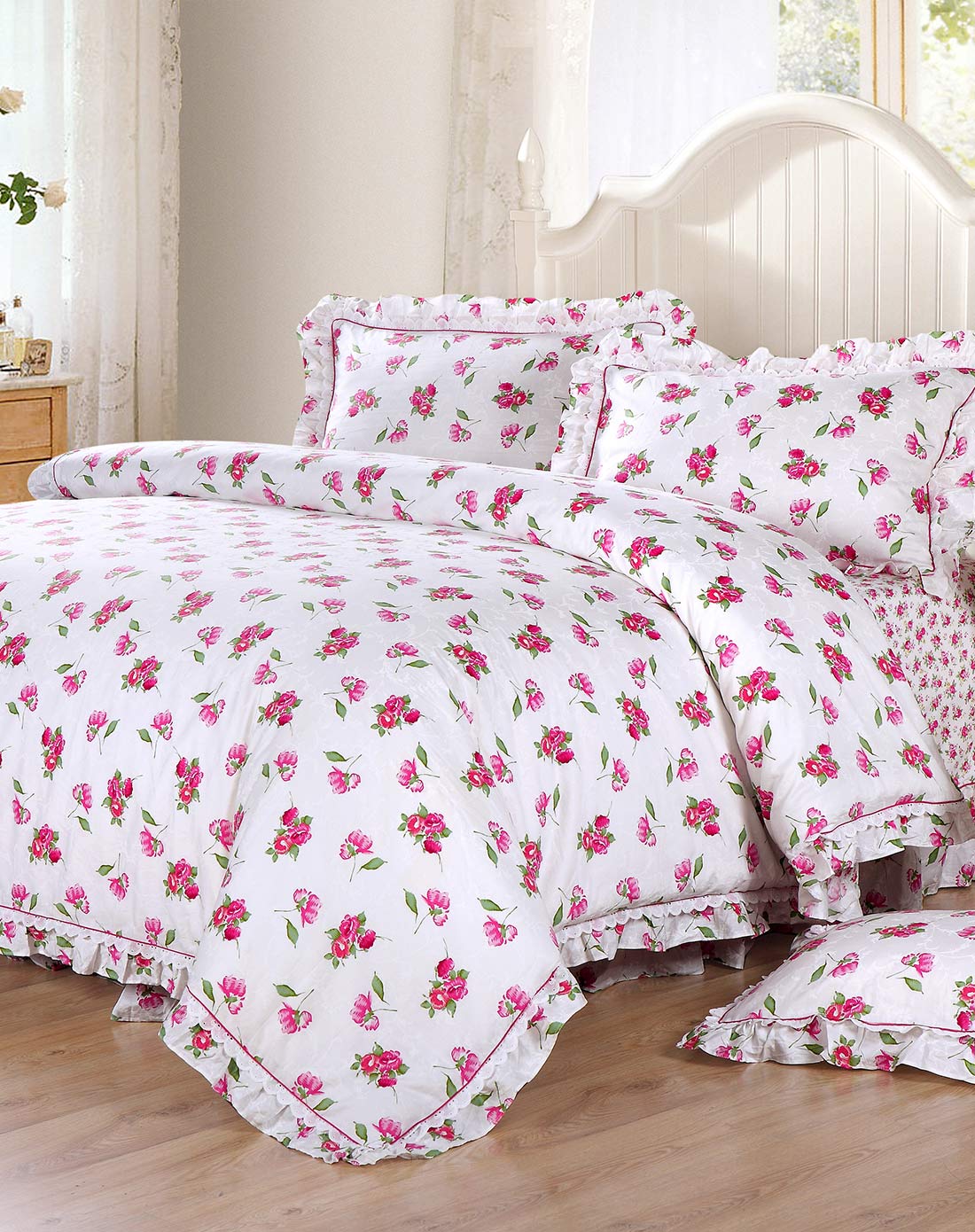 (专柜同款)1.5m全棉印花床单五件套 蝴蝶恋人