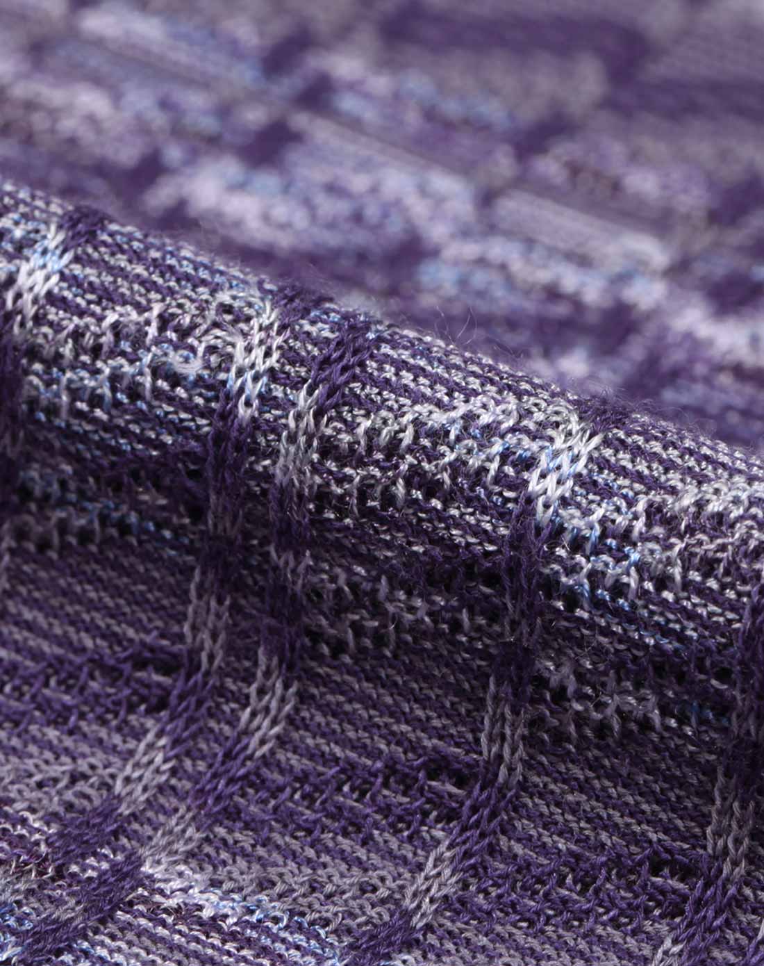 浅紫灰渐变条纹百搭修身针织衫