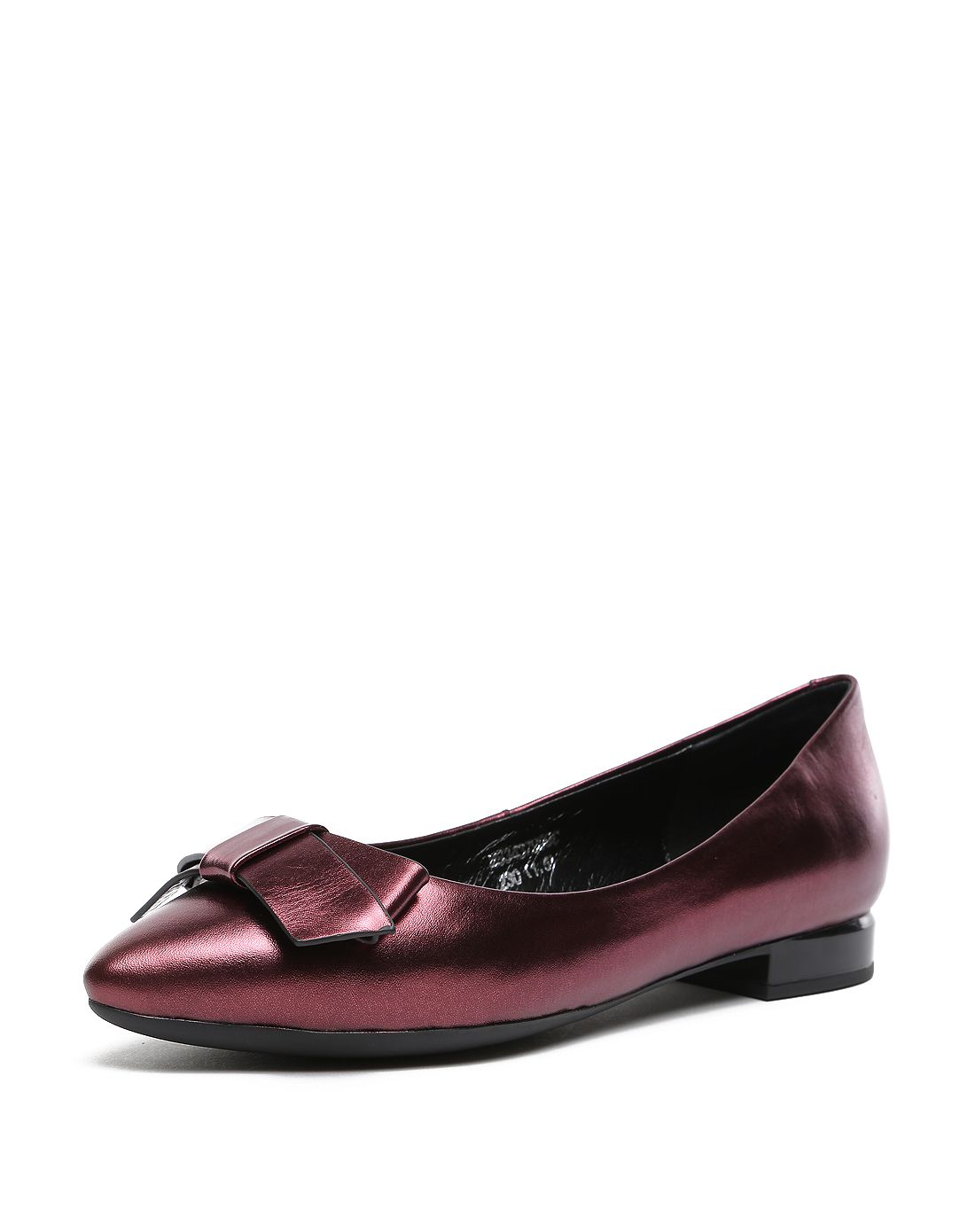 梦特娇甜美蝴蝶结平底单鞋女鞋