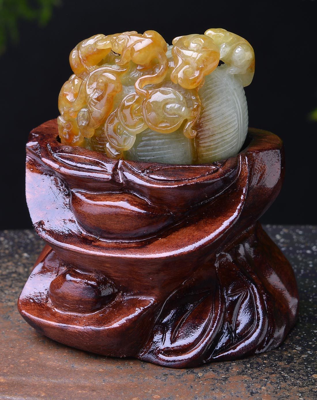 天然翡翠五鼠运财摆件