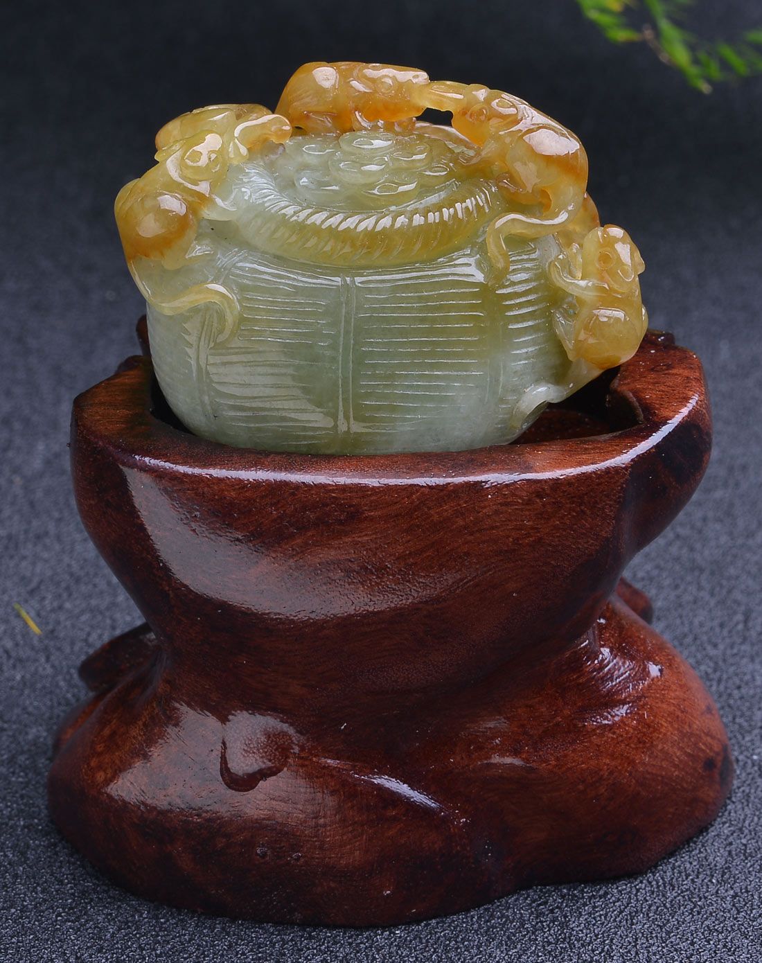 天然翡翠五鼠运财摆件