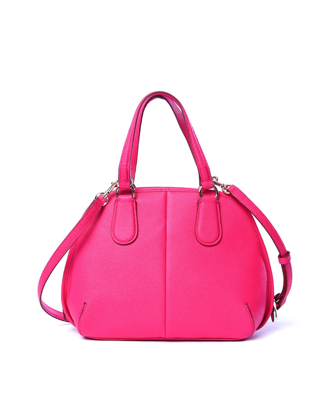 > coach女士深粉色纯皮贝壳包