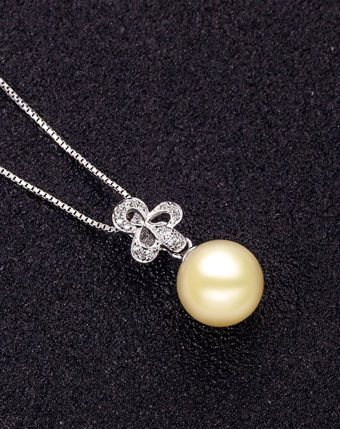 9-10mm香槟色南洋珍珠吊坠(附国检证书)