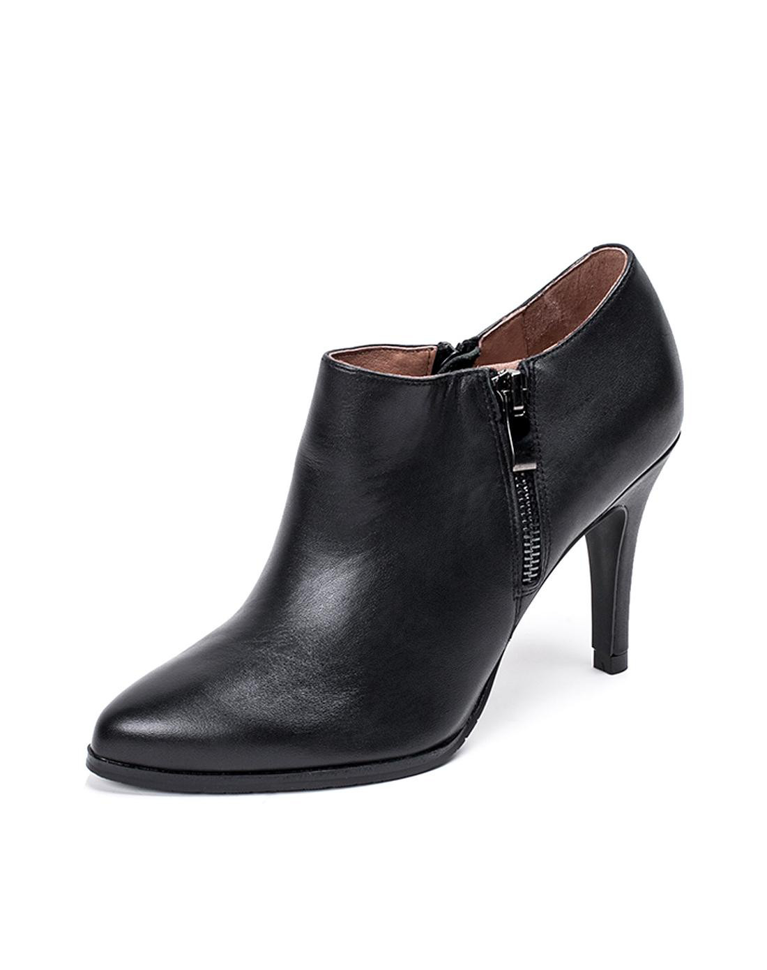 秋季牛皮细跟女单鞋