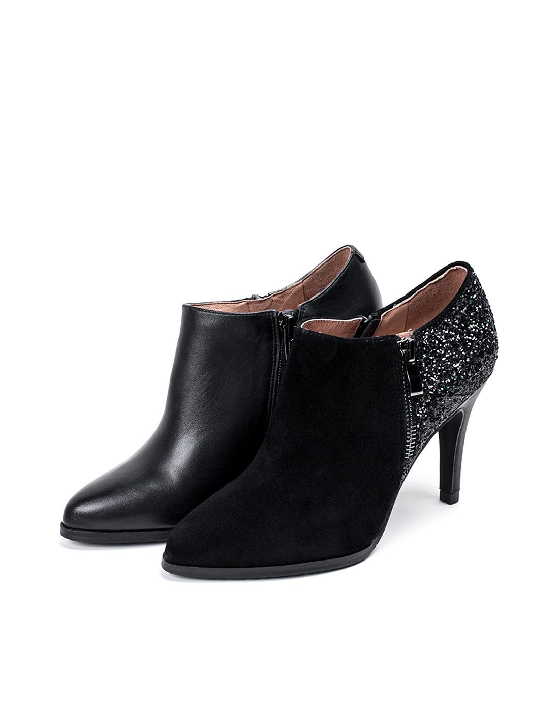 秋季牛皮细跟女单鞋