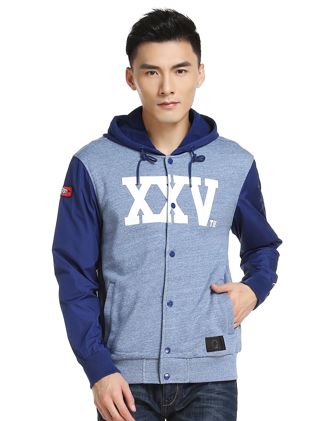 男款花灰星蓝图蓝色休闲运动服 活力新潮