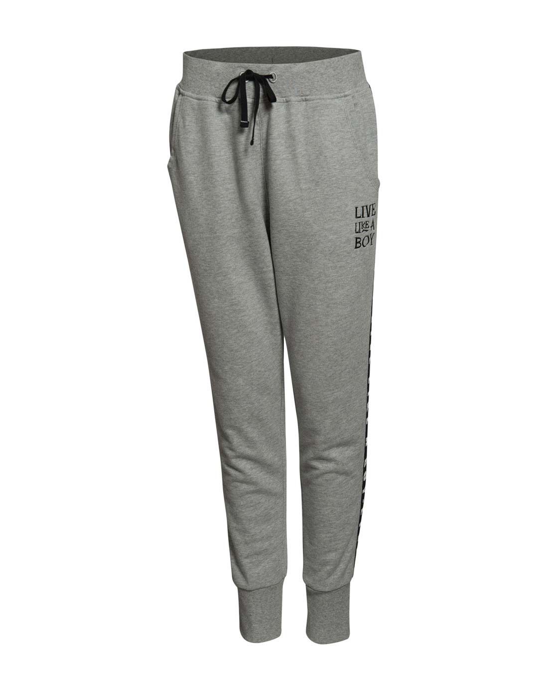 女款花灰卫裤 简约舒适