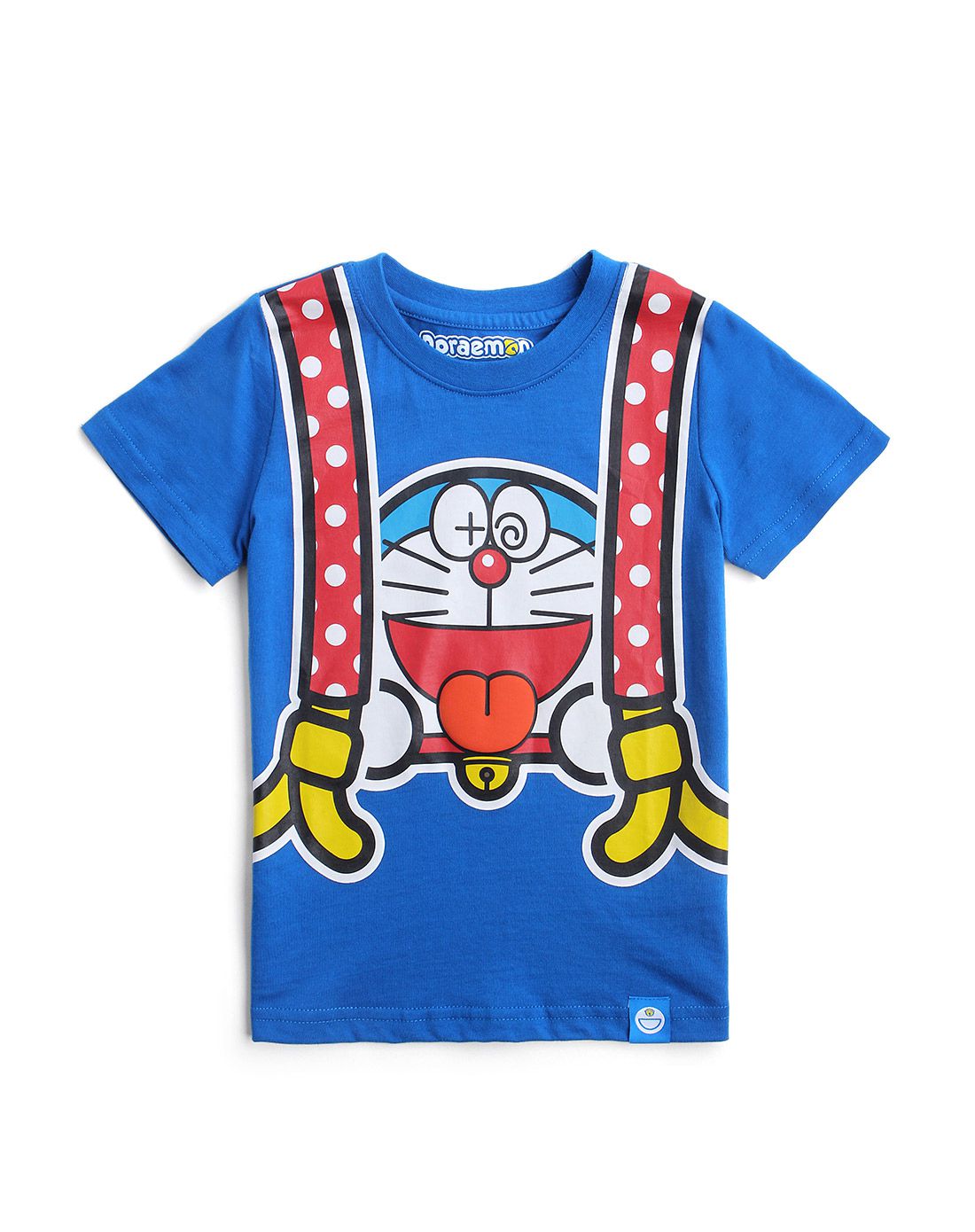 哆啦a梦 中性宝蓝色短袖t恤