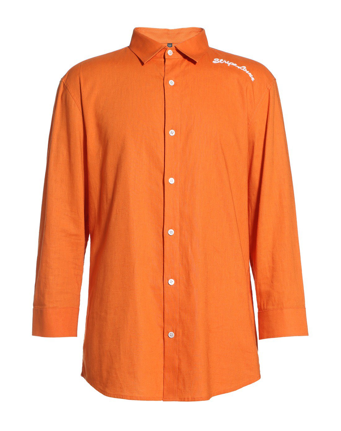 男款橙色中袖衬衫