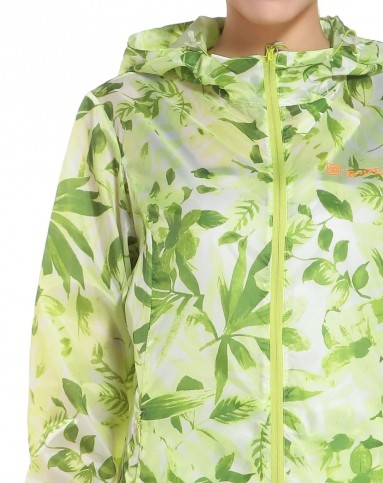 轻薄防泼水 女款碧绿色皮肤衣 长袖连帽