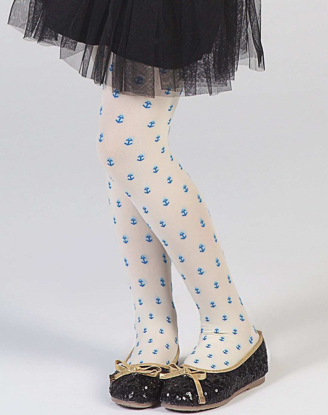 【两件起售】女童奶白竖纹花提花花连裤袜