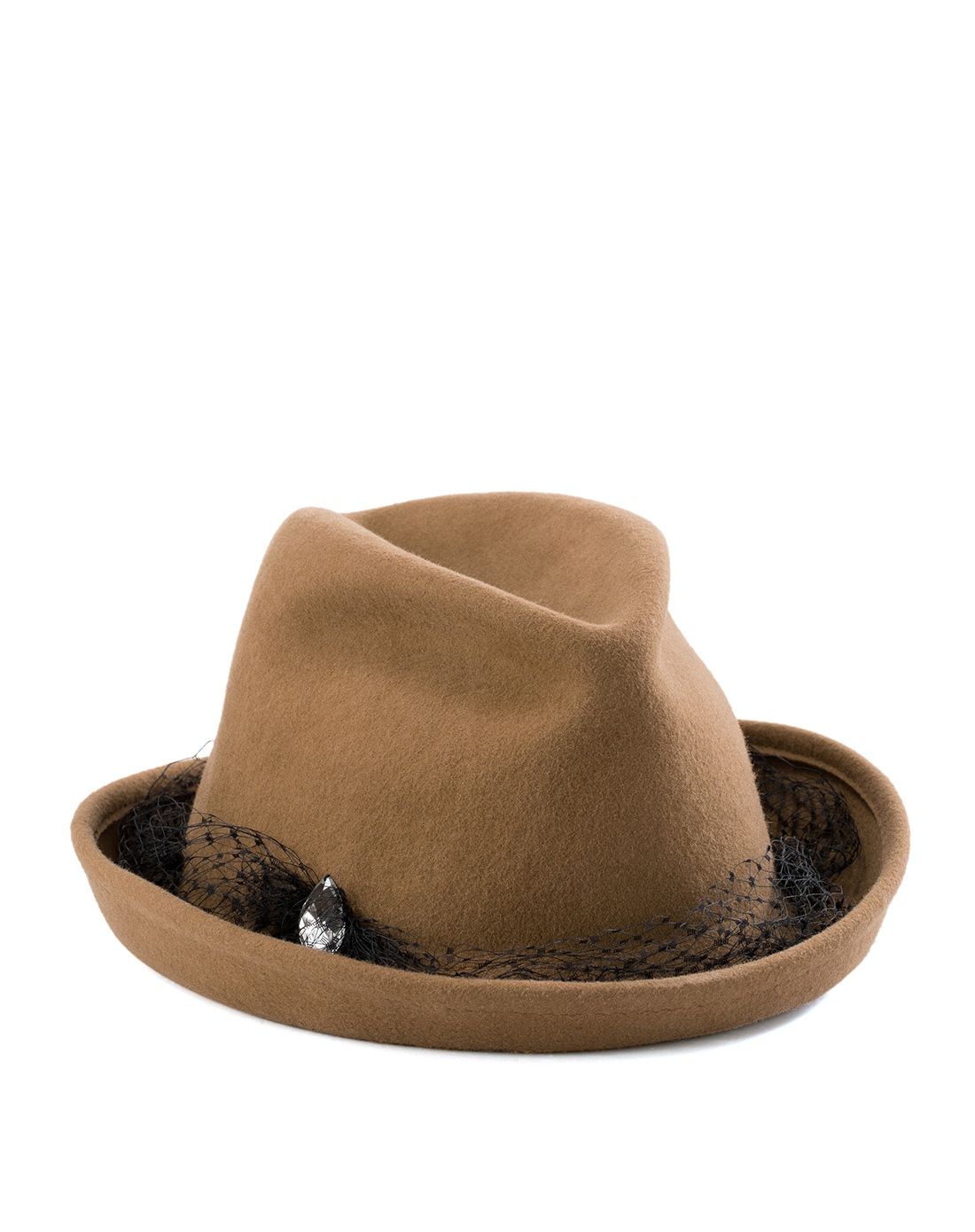 驼色英伦复古遮阳毡帽子羊毛礼帽毛呢盆帽