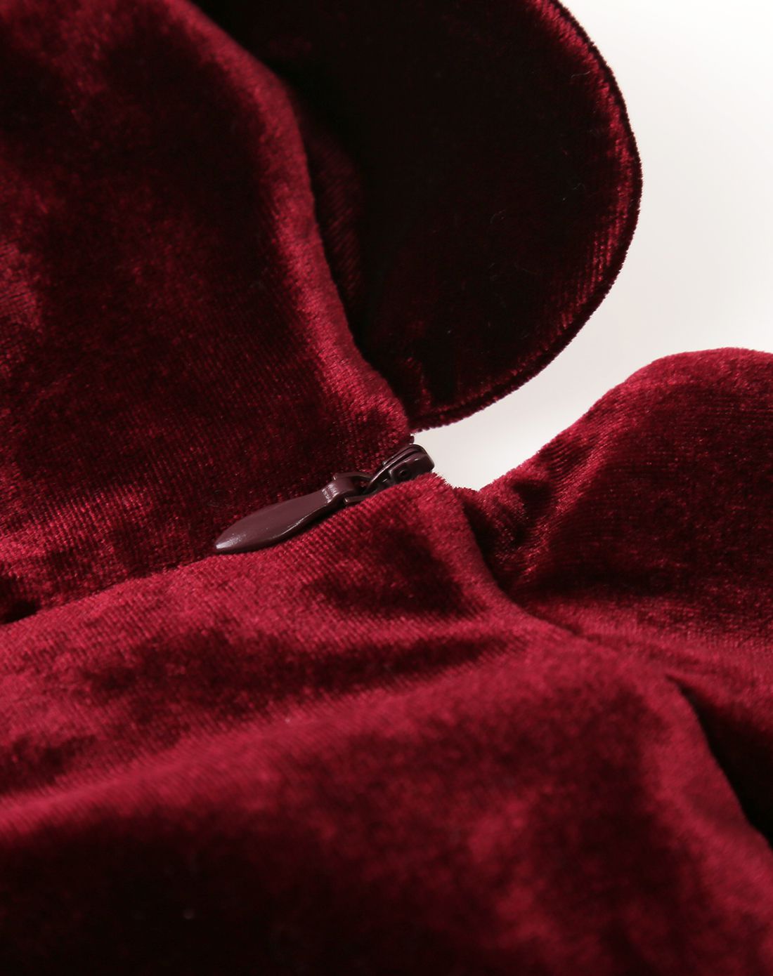 女童酒红色英伦纯色公主连衣裙