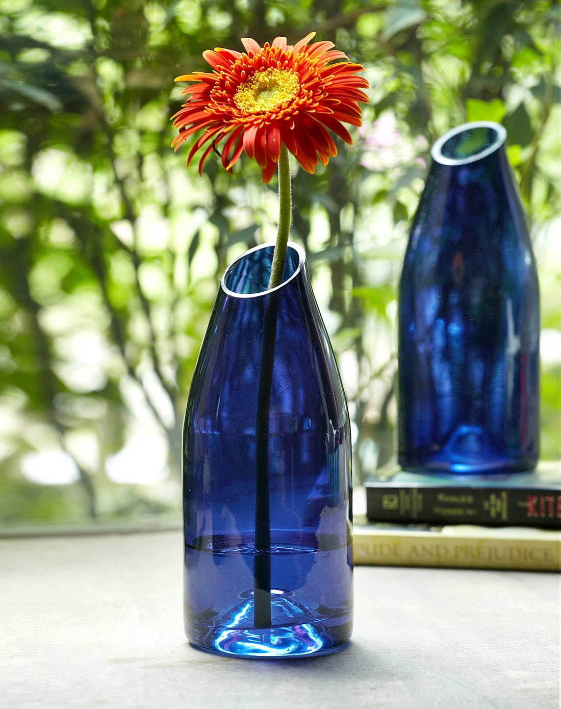 环保原装酒瓶切割中号花瓶/倒酒器两用