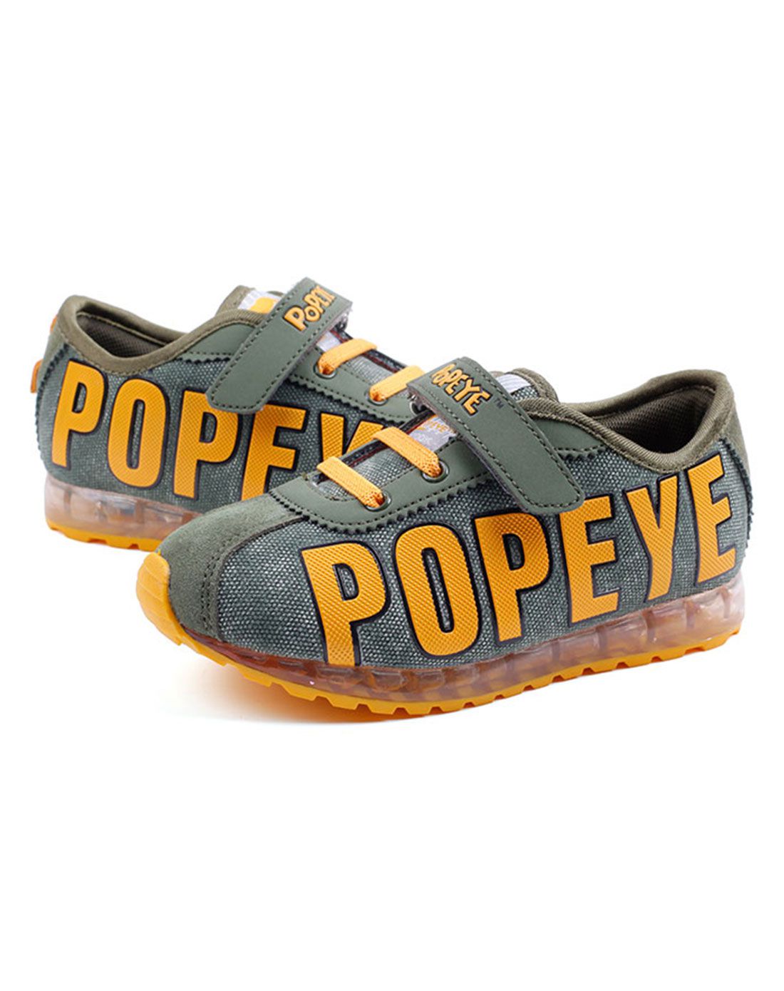 大力水手popeye&奈足nizook童鞋大力水手浅军绿/桔黄男小童休闲鞋a1