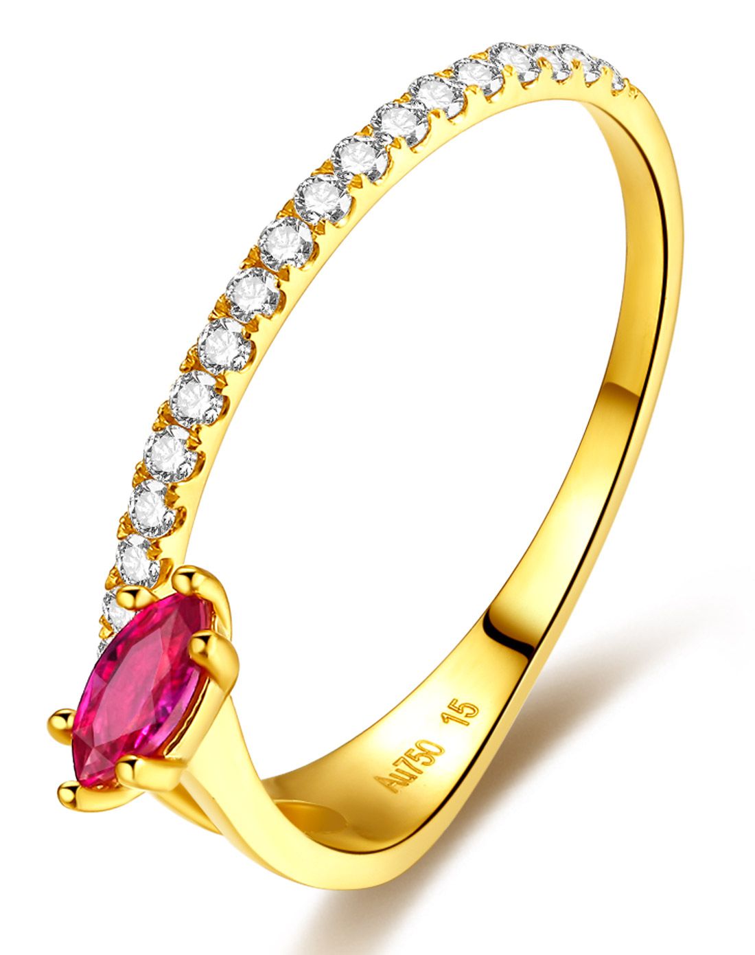 钻宝源珠宝专场黄18k金时尚女戒anr0009_唯品会