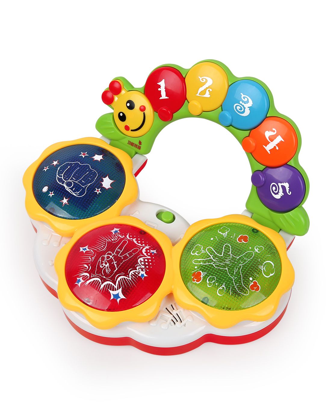 nükied 纽奇 宝宝白色早教益智手提手拍鼓玩具