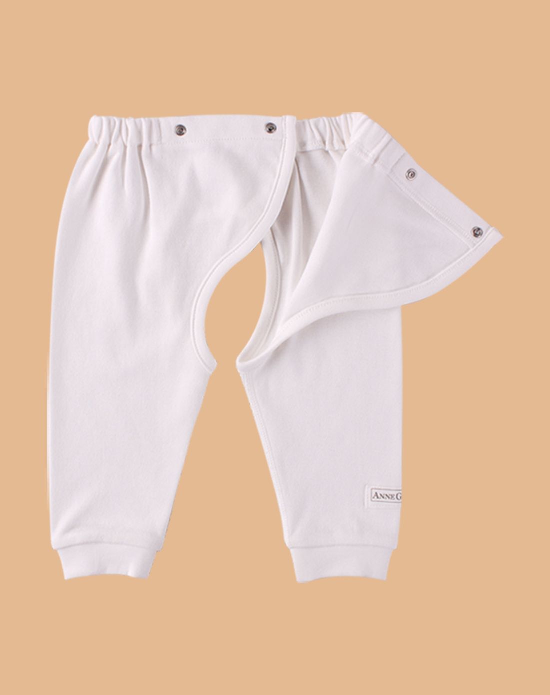 annegeddes中性白色100%有机棉天使长裤(开裆裤)