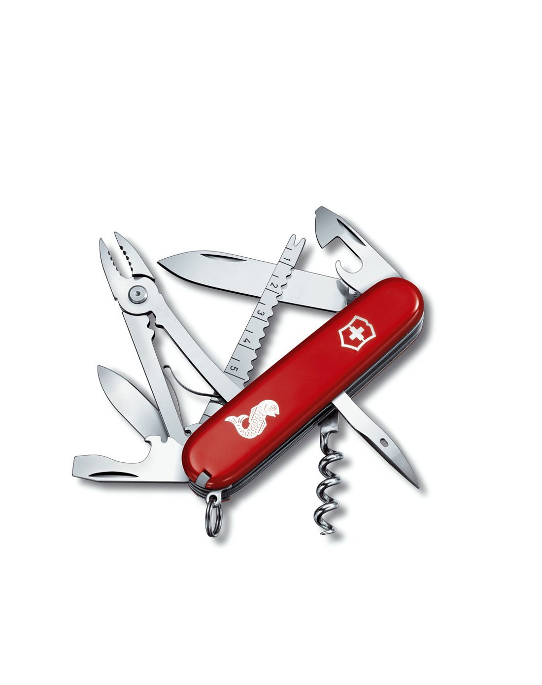 维氏瑞士军刀91mm 钓鱼者红色18功能刀