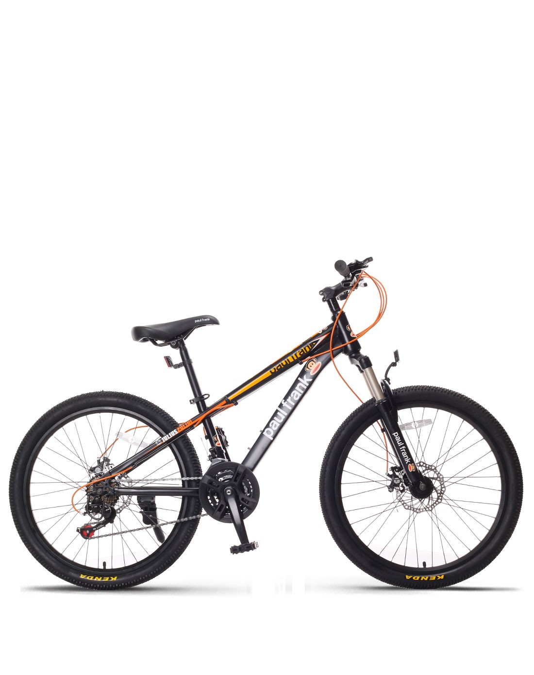 大嘴猴paul frank自行车专场直发货马丁24寸 中性款黑色山地车 21速