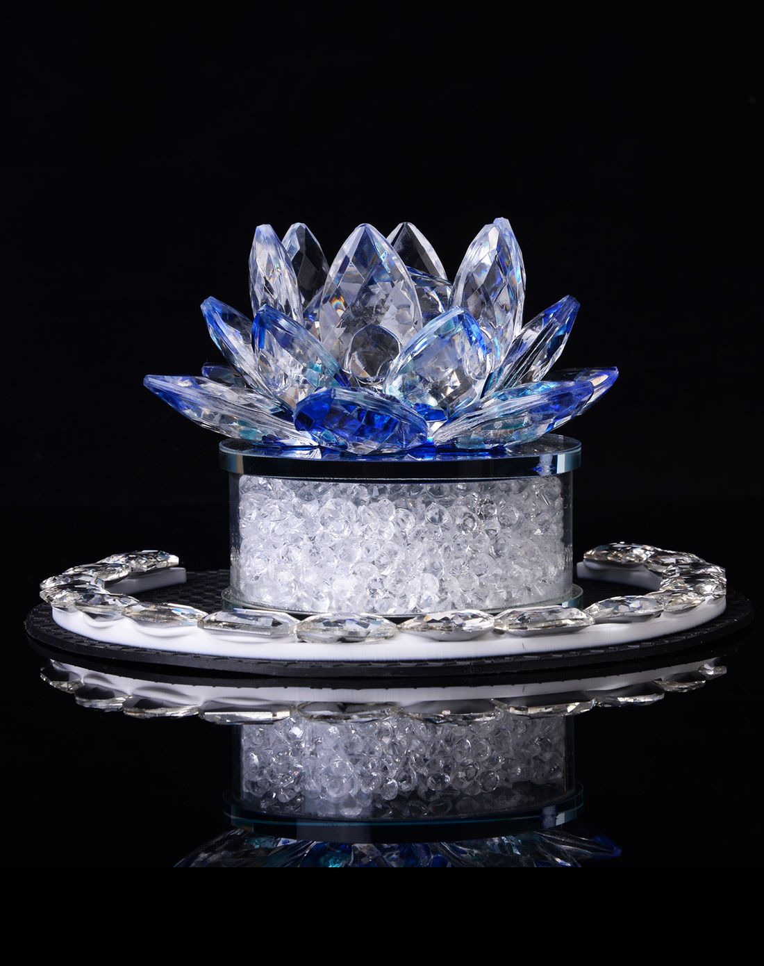 水晶莲花家车两用摆件