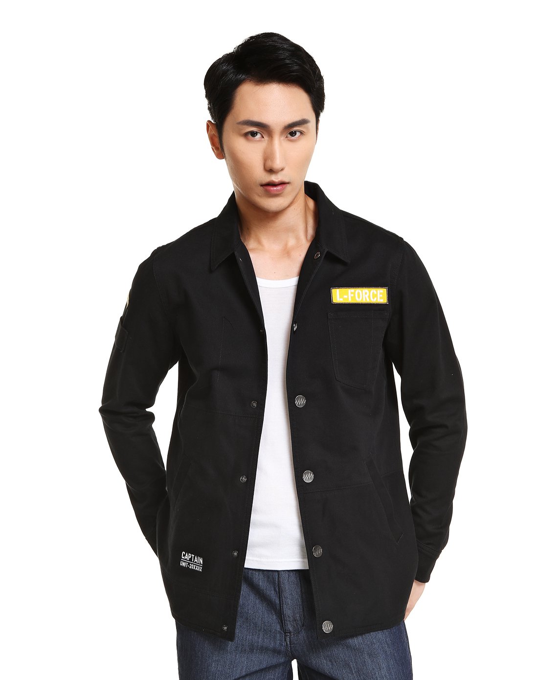 李宁li-ning 简约舒适 男款标准黑休闲衬衫 运动生活系列