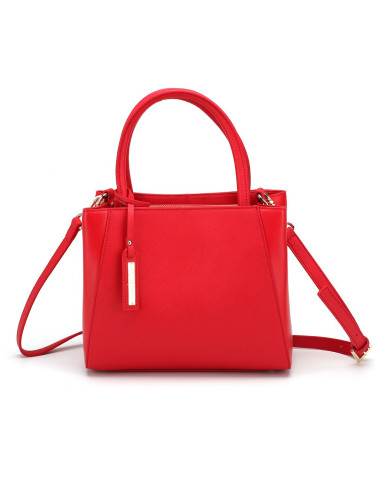 菲伯丽尔fbl 女式红色牛剖层革单肩包