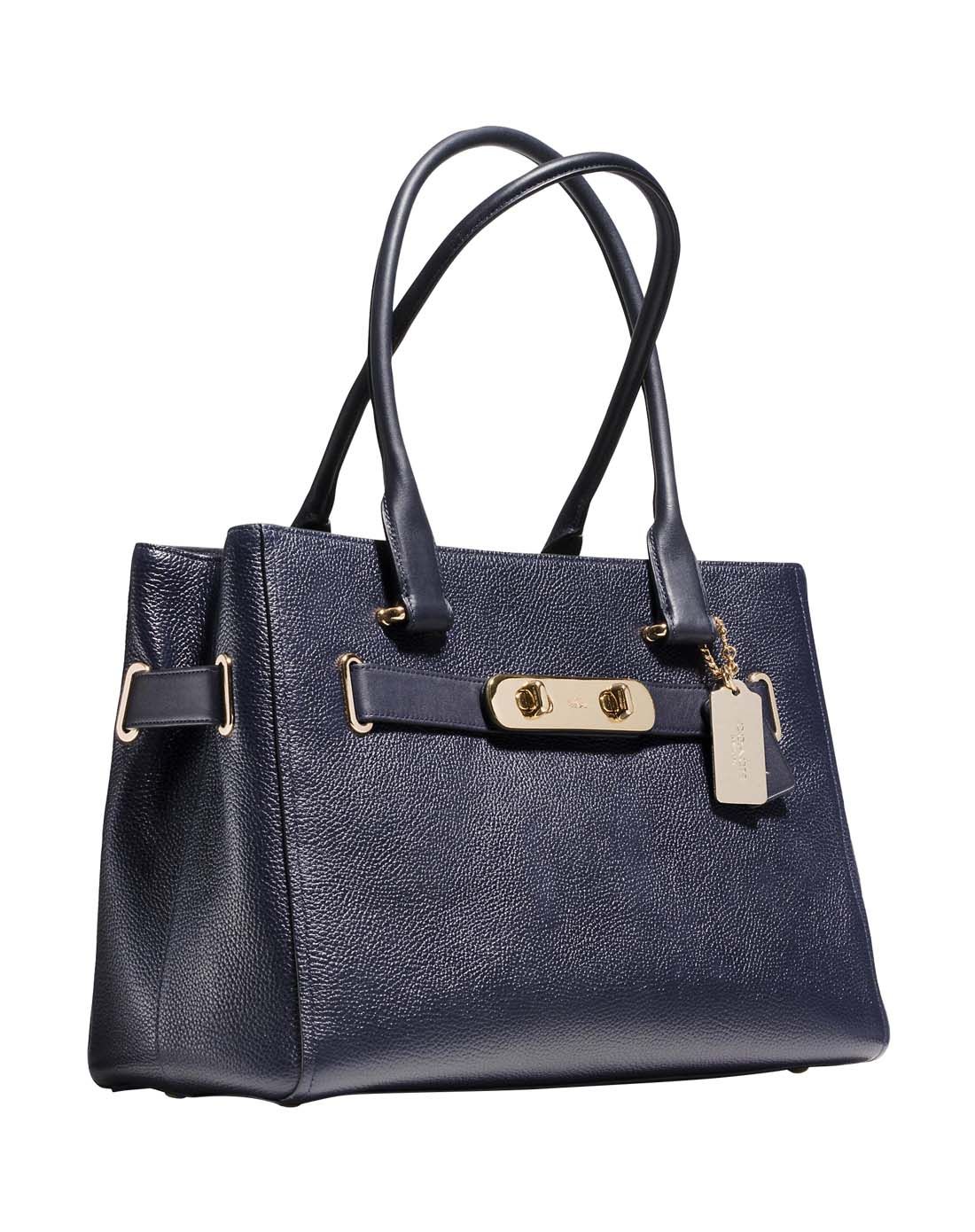 > coach专柜款女士蓝色手提包