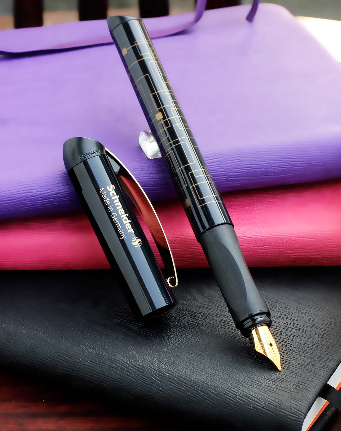 德国施耐德金色年华黑色钢笔礼盒装
