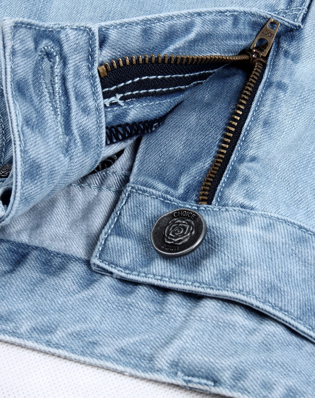 怀旧蓝高腰bf风破洞小直筒女款牛仔裤